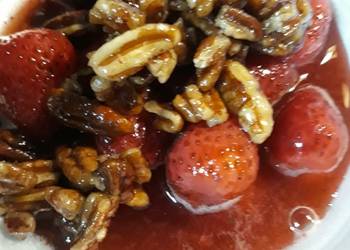 Easiest Way to Prepare Delicious Strawberries with Maple Glazed Pecans