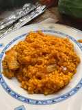 Arroz de pollo al ajillo