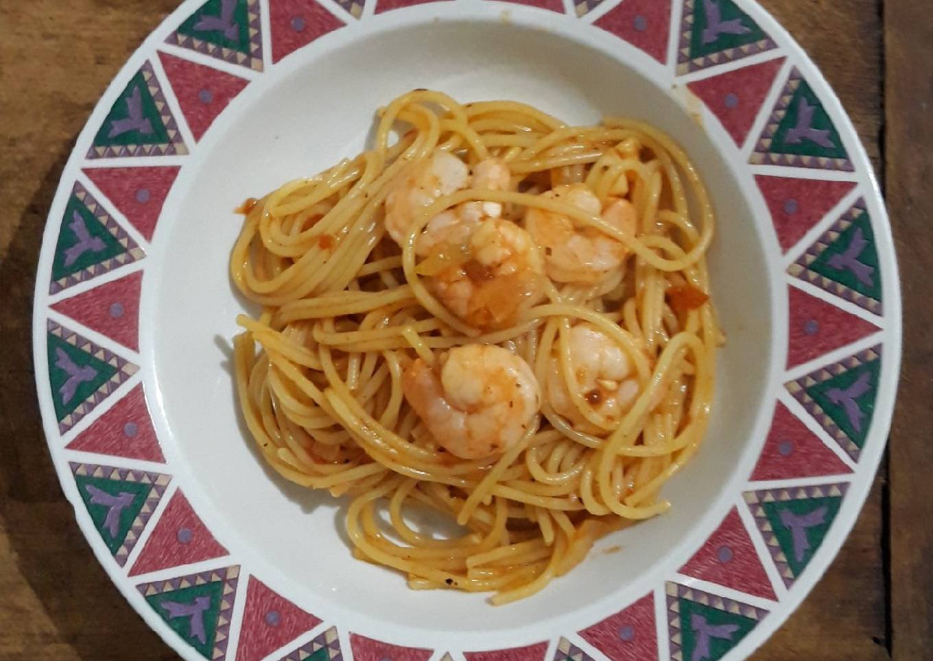 Spageti Arrabiatta dengan Udang