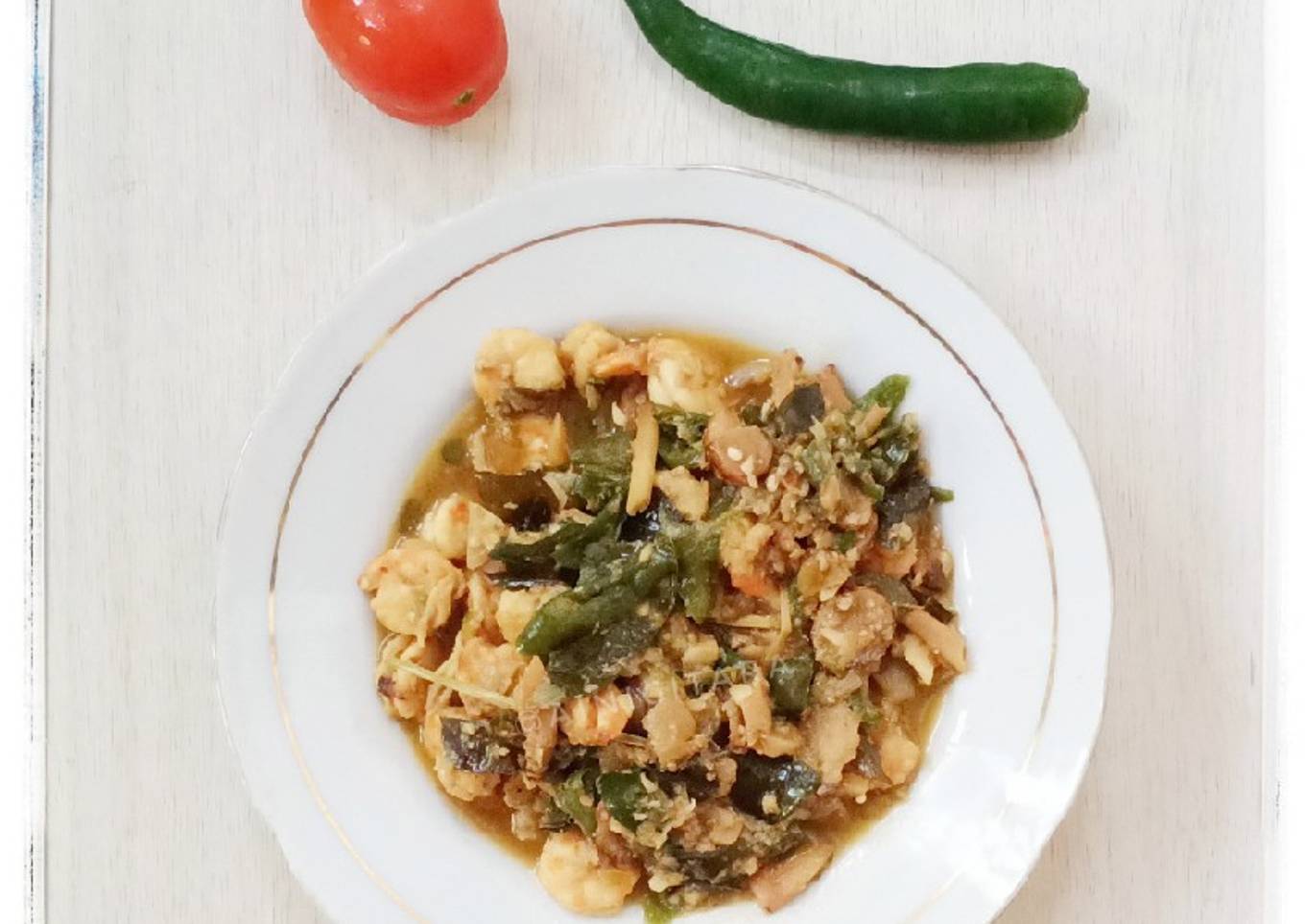 Tumis udang cabai hijau khas Aceh