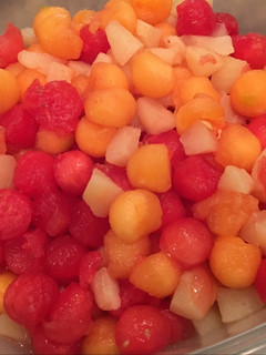 A picture of Melon ball and Pear Medley.