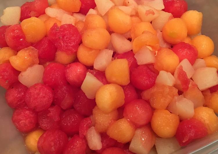 Steps to Make Award-winning Melon ball and Pear Medley