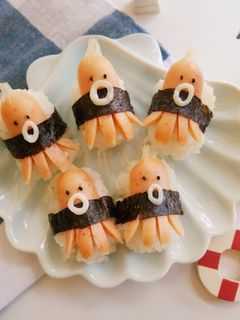 超可愛「章魚飯糰」小朋友好愛♡ 的食譜成品照片