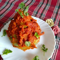 A picture of Stuffed Bottle gourd.