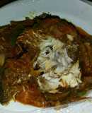 Croaker fish sauce with spring onions