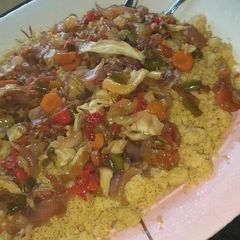A picture of Couscous da vegetable souce.