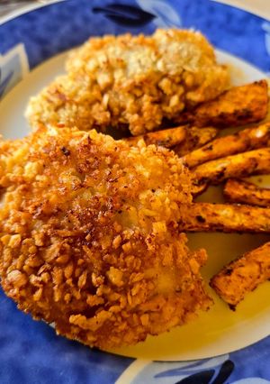 Pankomorzsás pulykamell sült zellerrel recept fotója