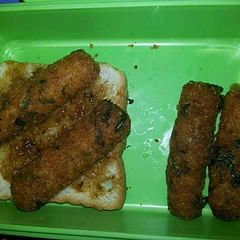 A picture of Leftover rice Cutlet.