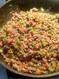 Verduras con carne molida
