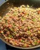 Verduras con carne molida