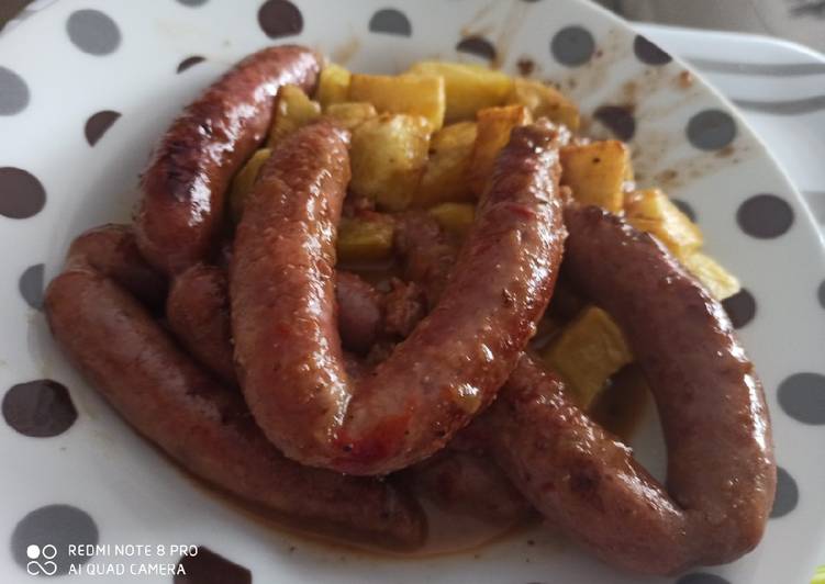 Salchichas frescas a la cerveza