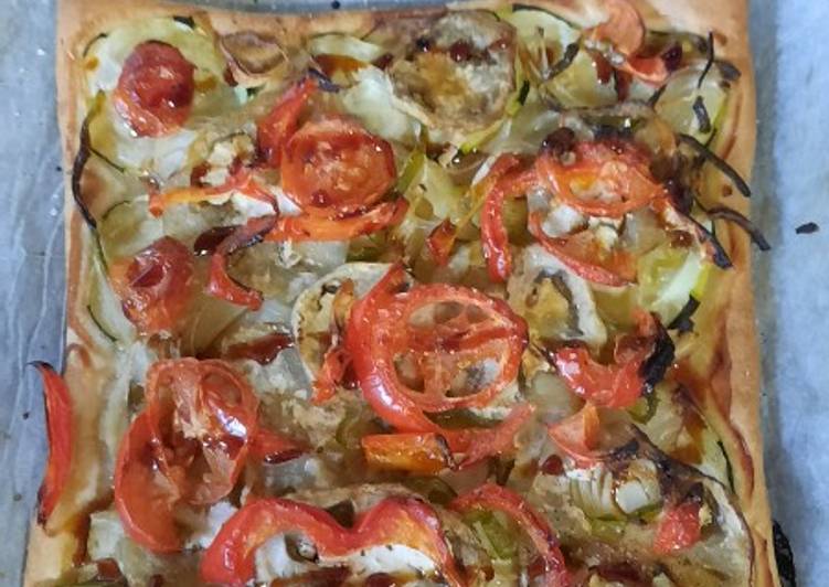 Hojaldre al horno con hortalizas