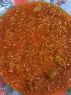 عکسی از دستور گوشت چرخ کرده با گوجه