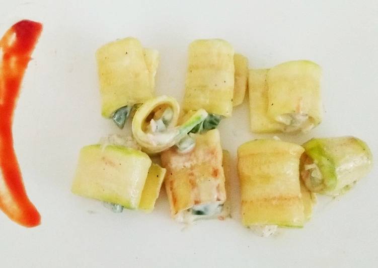 Recipe of Perfect Zucchini Veg Cream cheese Wraps
