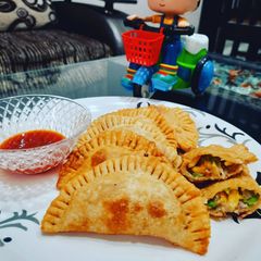 A picture of Corn cheese capsicum wrap.
