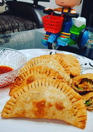 A picture of Corn cheese capsicum wrap.