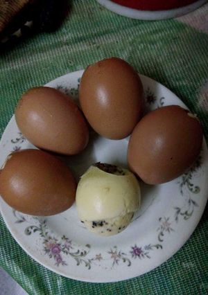 Hình của món Trứng gà nướng.