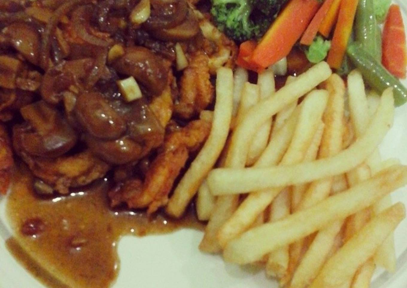 Steak Cumi Saus Teriyaki