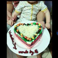 รูปของ Rainbow cake kukus Ny.Liem edisi VALENTINE ala mommy