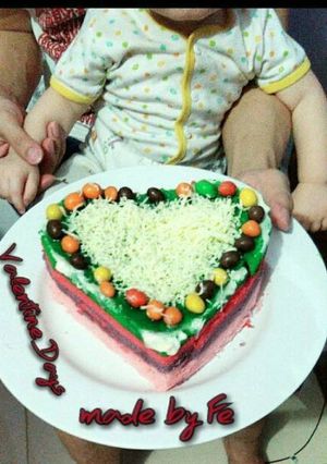 Foto resep Rainbow cake kukus Ny.Liem edisi VALENTINE ala mommy