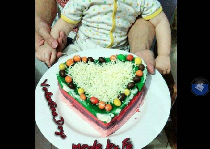 Rainbow cake kukus Ny.Liem edisi VALENTINE ala mommy foto resep utama