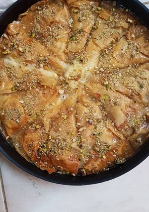 صورة لوصفة بقلاوة بالقشطة
