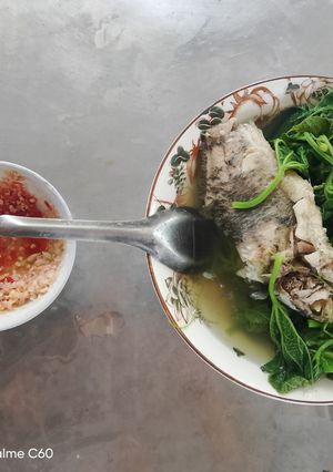 Hình của món Cá rô đồng hấp đọt bầu.
