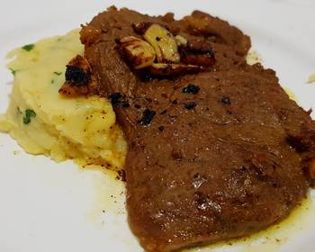 Unique Recipe Beefsteak with mashed potatoes      Yummy