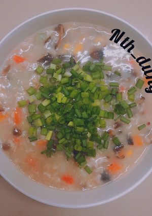 Hình của món Cháo yến mạch thịt băm.