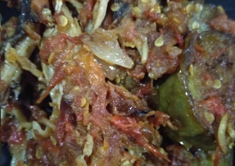 Sambal terong mix pari asap