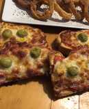 Pan pizza/panini caseros con aros de cebolla 🍕🧅