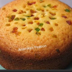 A picture of Tutti fruit cake with suji.Healthy and tasty in winter.
