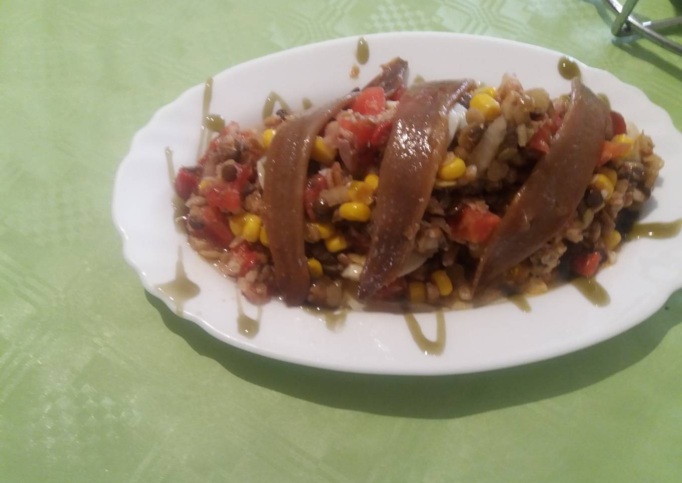 Ensalada de lentejitas y anchoas de Santoña🐟🥗😋