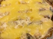 Una foto de queso leche quiche