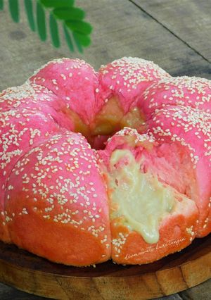 Foto resep Roti Sobek Buah Naga Vla Durian