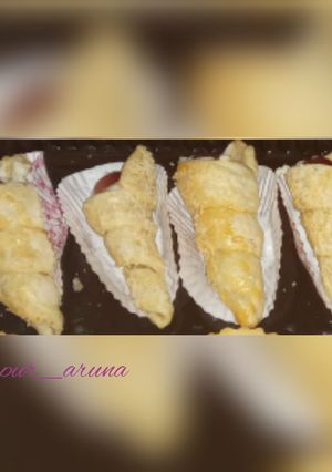 Foto resep Horn puff pastry isi vla keju