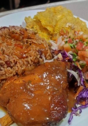 Una foto de Rice and beans caribeño