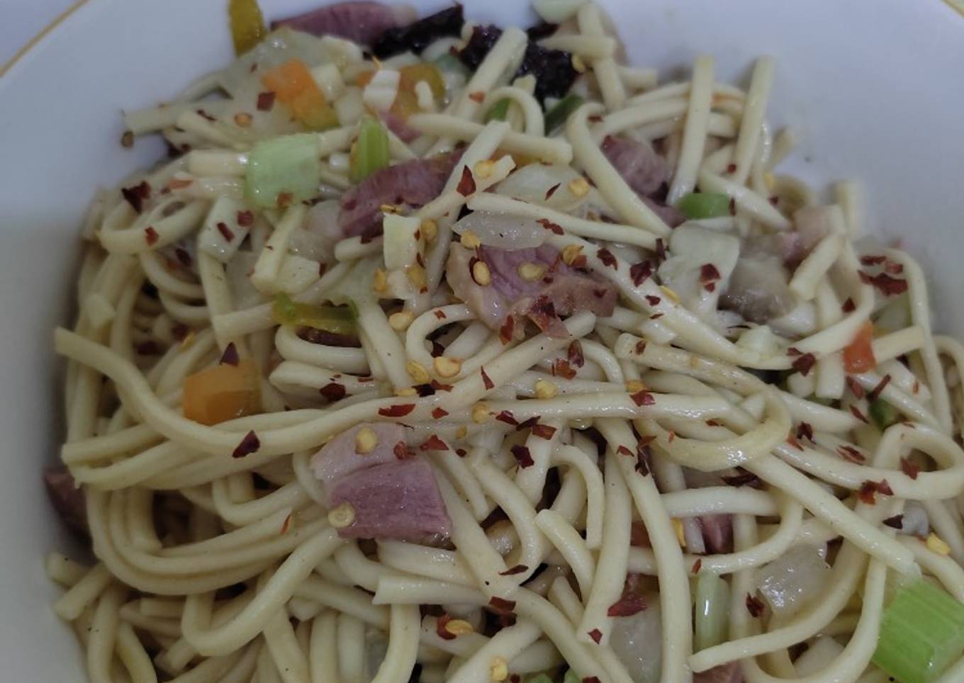 Pumpkin noodles with duck