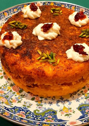 عکسی از دستور تهچین مرغ و قارچ