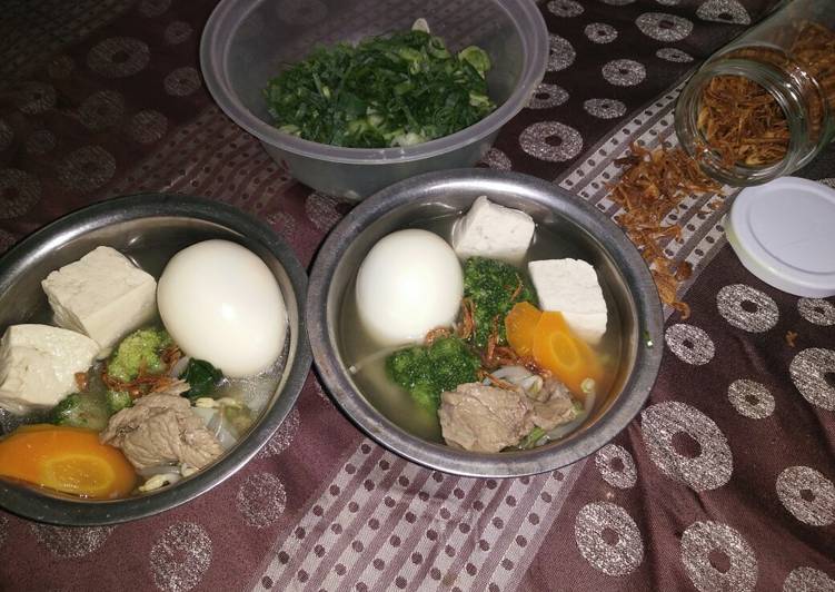 Resep Sup Tahu Daging (Telur Opsional), Enak