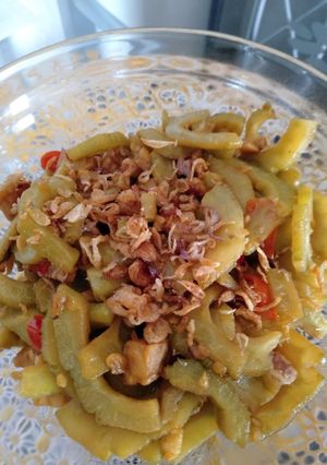 Foto resep Oseng pare tempe simple