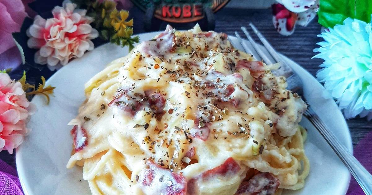 Resep Spaghetti Alfredo Creamy oleh Minie Nora(MNKitchen) Cookpad