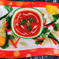 A picture of Carrot & orange soup.
