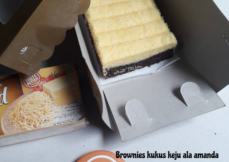 Bagaimana Membuat Brownies kukus keju ala amanda yang Enak