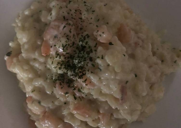 Arroz caldoso con crema de gambas 🦐