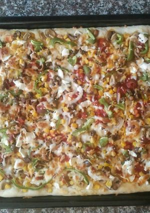 صورة لوصفة بيتزا بالخضار سهلة💁🍕🍕
