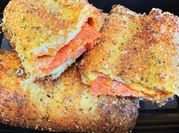 A picture of bread egg pizza