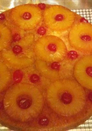 A picture of Cast iron skillet Pineapple Upside Down Cake.