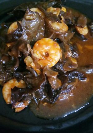 Foto resep Ada udang jamur di balik saus asam manis