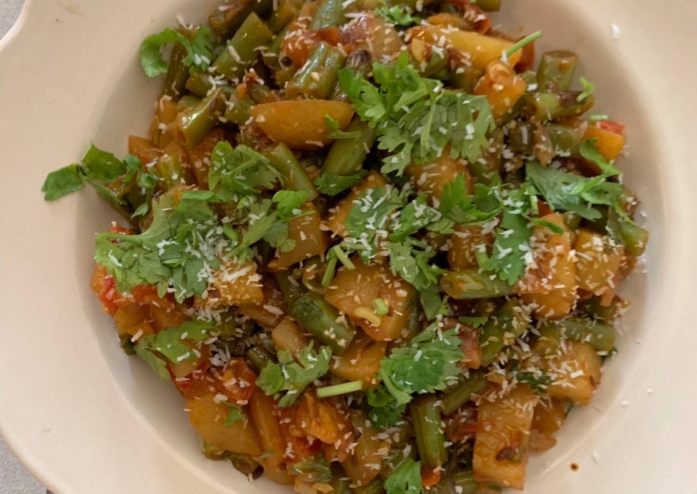 Aloo and French bean Dry sabzi